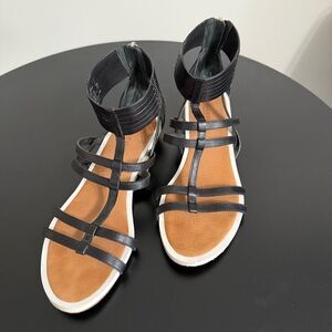 Coach Black and Tan Gladiator Sandals